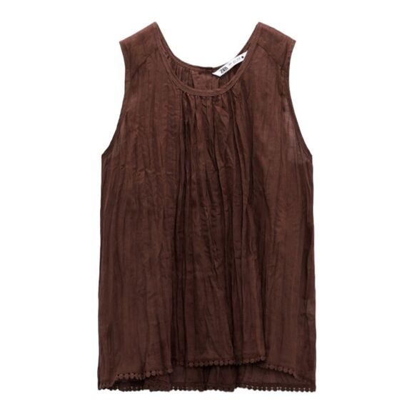 ZARA | Brown | RAMIE PASSEMENTERIE BLOUSE - Picture 2 of 14